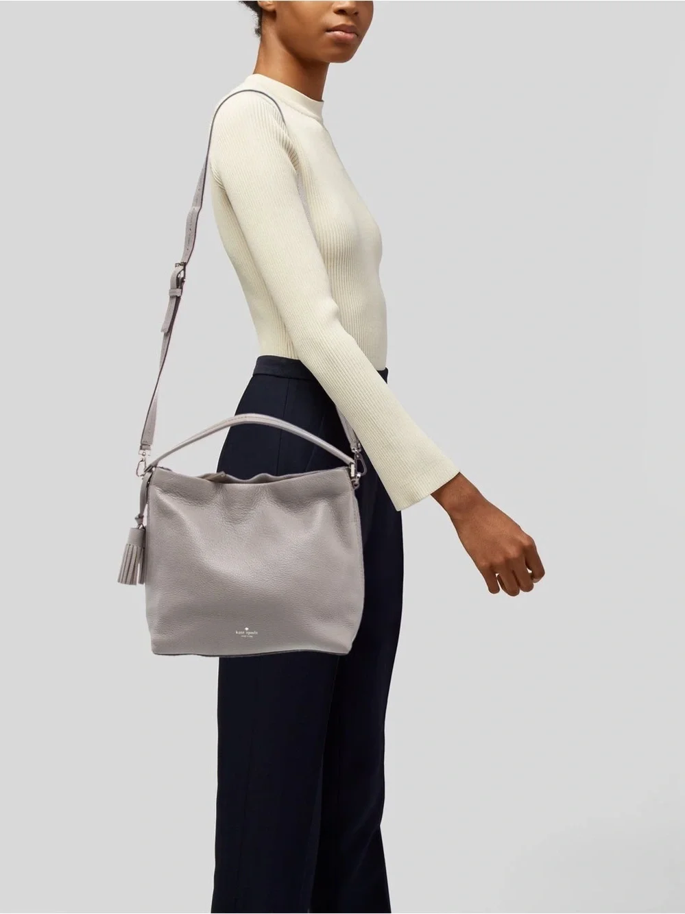 Kate Spade Orchard Street Small Natalya Bag Taupe Pebbled Leather Like New